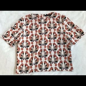 Zara size medium cropped patterned blouse